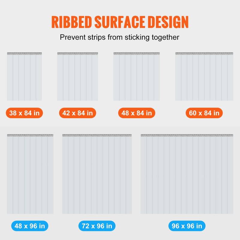 VEVOR Strip Curtain,0.08" Thickness,Plastic Door Strips for Walk in